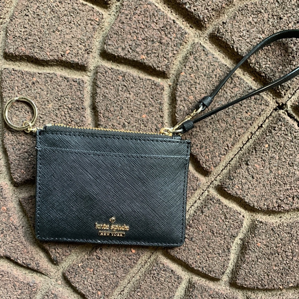 Kate Spade Black Small Wallet Keychain